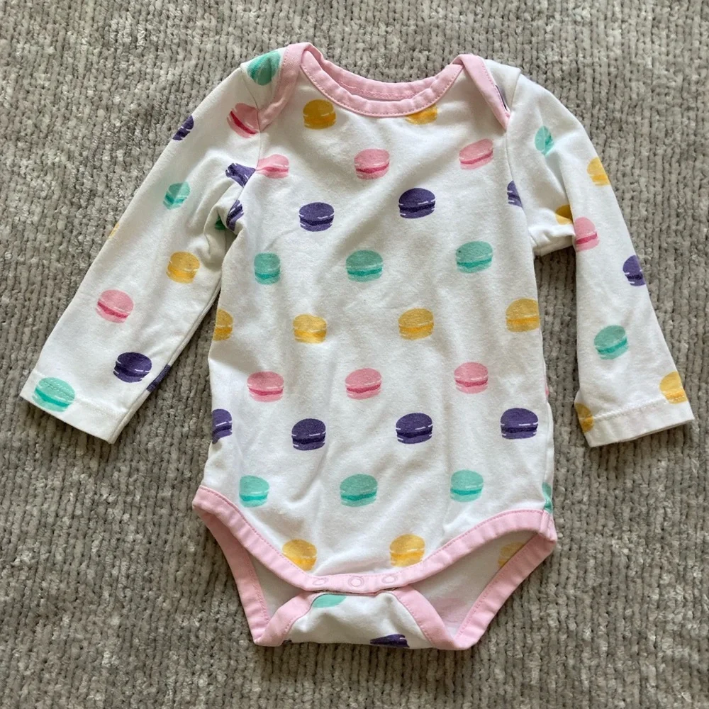Monica + Andy Baby Bodysuit Set Macaron Print‎ Pink 3-6 Months